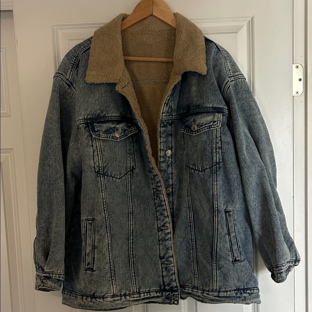 Denim Jacket with Sherpa Lining